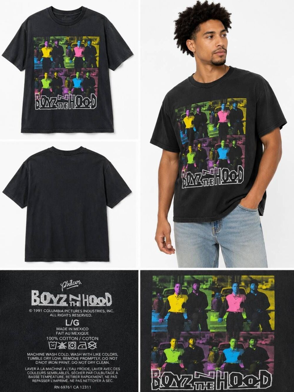 Boyz II Men Graphic Tee Vintage Style Black L